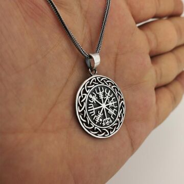 Vegvisir Pusulası Denizci Gümüş Kolye