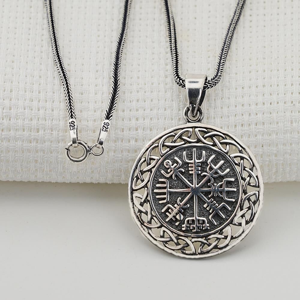 Vegvisir Pusulası Denizci Gümüş Kolye