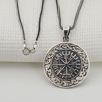 Vegvisir Pusulası Denizci Gümüş Kolye