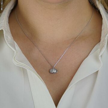 İstiridye İnci Tasarımlı 925 Ayar Gümüş Kadın Kolye