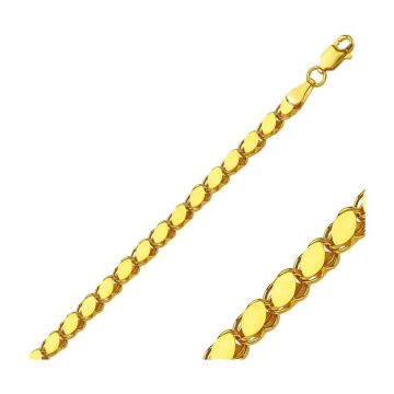 Altın Kaplama 4 MM 925 Ayar Gümüş Pullu Zincir Kolye