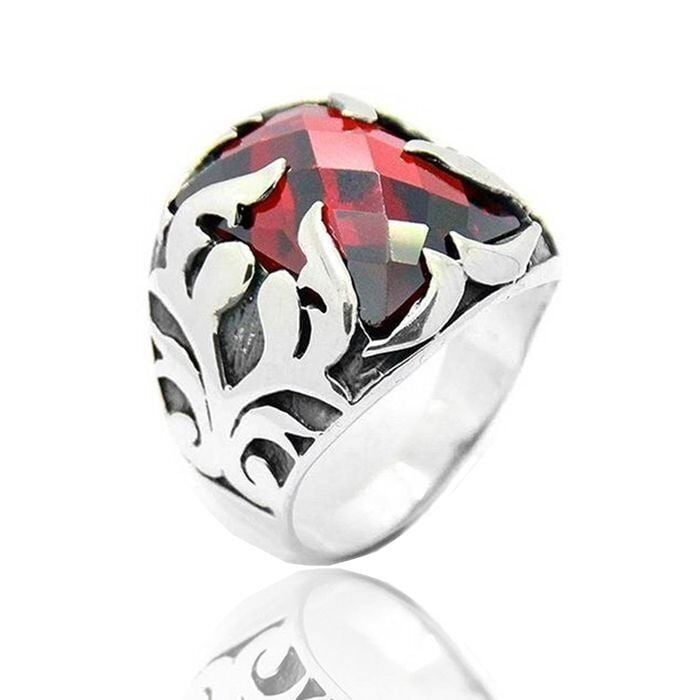 925 Ayar Gümüş Zirkon Taşlı Şövalye Model Yüzük