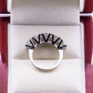 925 Ayar Gümüş Beştaş Bayan Yüzük Model 3