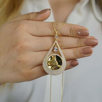 Damla Model Altın Kaplamalı 925 Ayar Gümüş Kolye 60 CM