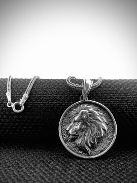 Aslan Tasarımlı 925 Ayar Gümüş Kolye