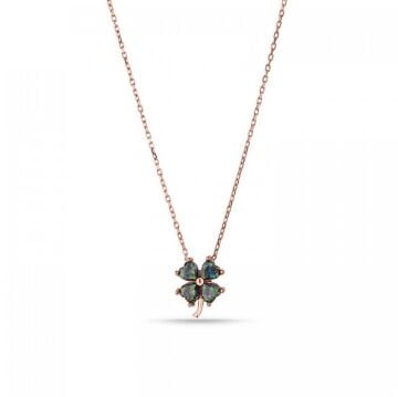 Mistik Topaz Gümüş Yonca Set Kolye Küpe Bileklik