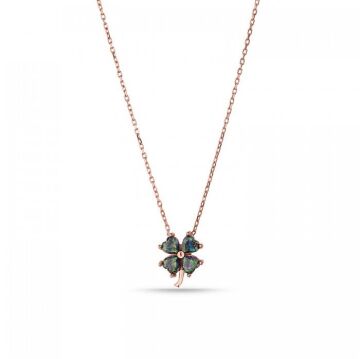 Mistik Topaz Gümüş Yonca Set Kolye Küpe Bileklik