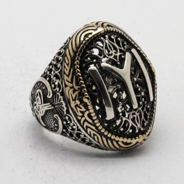 925 Ayar Gümüş Kayı Boyu Erkek Yüzük 2