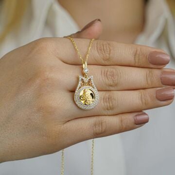 Lale Tasarımlı Altın Kaplama 925 Ayar Gümüş Kadın Kolye 60 CM