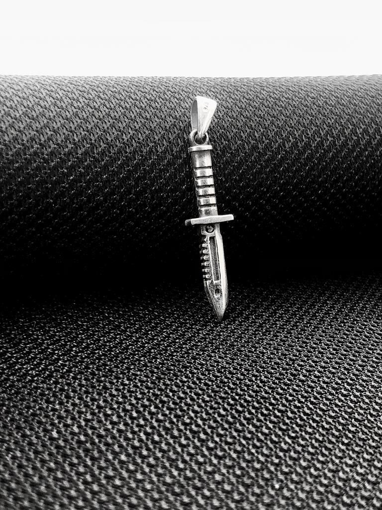 Rambo Bıçak Tasarımlı 925 Ayar Gümüş Kolye Ucu