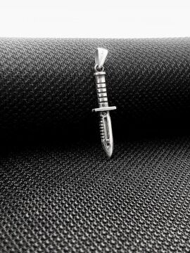 Rambo Bıçak Tasarımlı 925 Ayar Gümüş Kolye Ucu