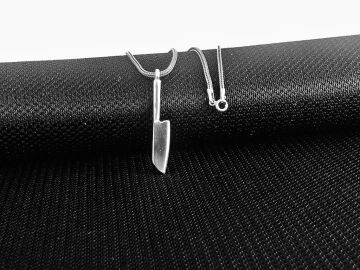 Şef Bıçak Tasarımlı 925 Ayar Gümüş Kolye