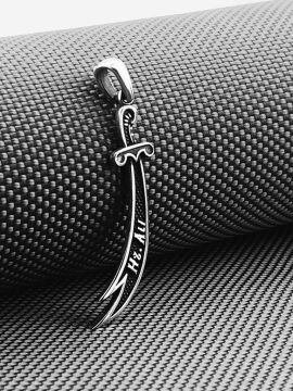 Hz Ali Yazılı 925 Ayar Gümüş Zülfikar Kılıç Kolye Ucu