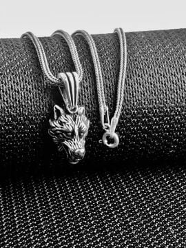 Kızgın Kurt Tasarımlı 925 Ayar Gümüş Kolye