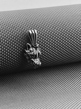 Kızgın Kurt Tasarımlı 925 Ayar Gümüş Kolye