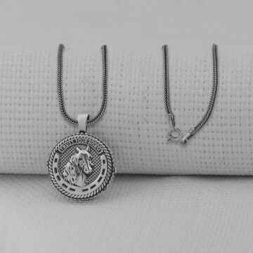 İçi Açılabilir Şans Nalı 925 Ayar Erkek Gümüş Kolye