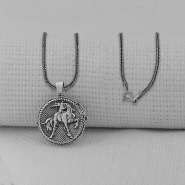 İçi Açılabilir Şans Nalı 925 Ayar Erkek Gümüş Kolye