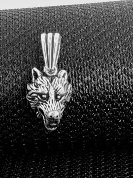 Kızgın Kurt Tasarımlı 925 Ayar Gümüş Kolye Ucu