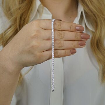 Yuvarlak 925 Ayar Gümüş Su Yolu Kolye Bileklik Set 3 MM