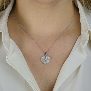 Kalp Tasarımlı İsim Harf Yazılabilir Açılıp Kapanabilir 925 Ayar Gümüş Kadın Kolye