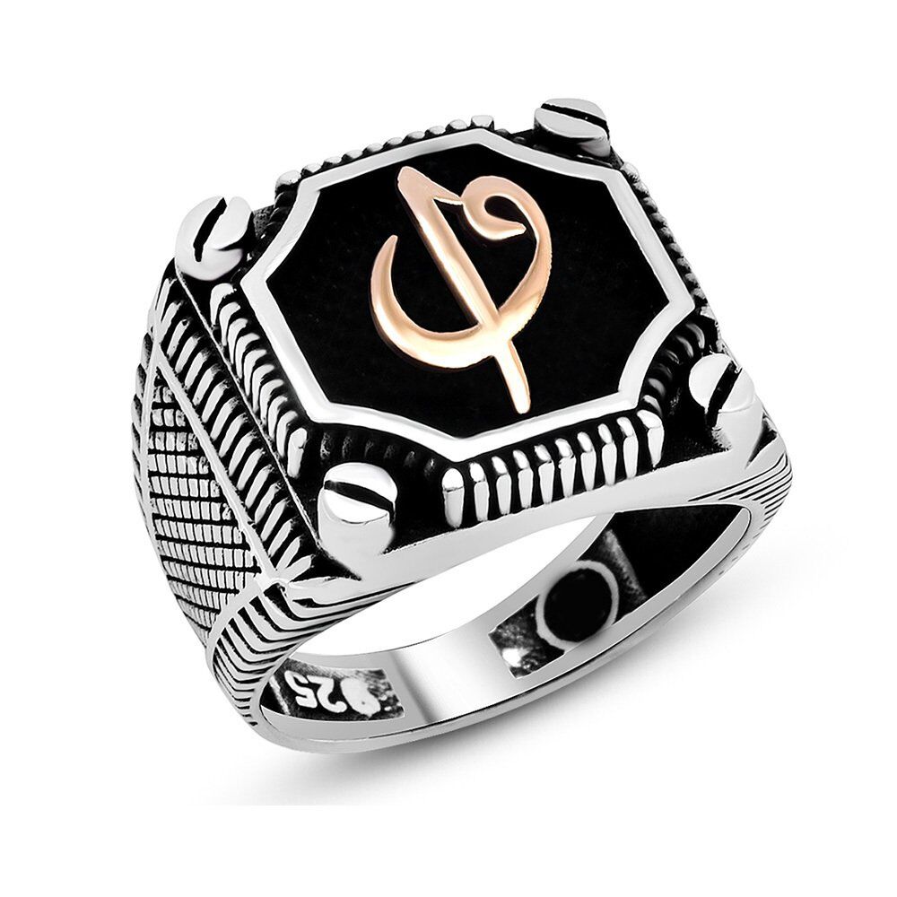 925 Ayar Gümüş Vida Desenli Elifvav Erkek Yüzük