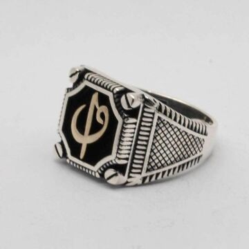 925 Ayar Gümüş Vida Desenli Elifvav Erkek Yüzük