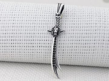 Aslan Zülfikar Kılıç Tasarımlı 925 Ayar Gümüş Kolye Ucu