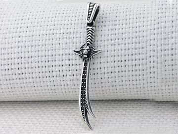 Aslan Zülfikar Kılıç Tasarımlı 925 Ayar Gümüş Kolye Ucu