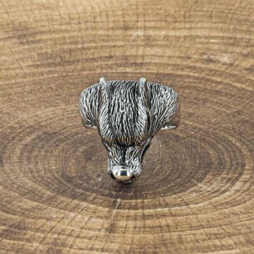 925 Ayar Gümüş Kurt Kafası Motifli Yüzük