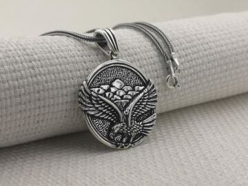 Büyük Kartal Tasarımlı 925 Ayar Gümüş Kolye