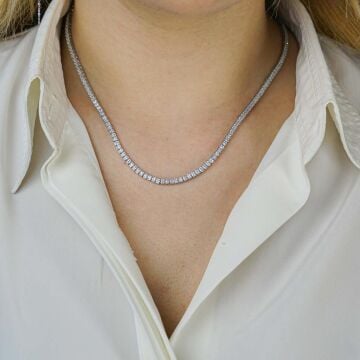 Kare Model 925 Ayar Gümüş Su Yolu Kolye