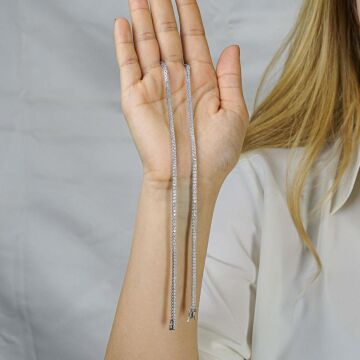 Kare Model 925 Ayar Gümüş Su Yolu Kolye