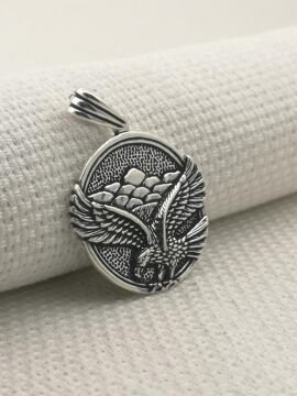 Büyük Kartal Tasarımlı 925 Ayar Gümüş Kolye Ucu