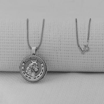 İçi Açılabilir Şans Nalı 925 Ayar Erkek Gümüş Kolye