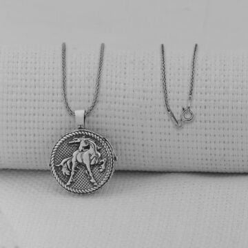 İçi Açılabilir Şans Nalı 925 Ayar Erkek Gümüş Kolye