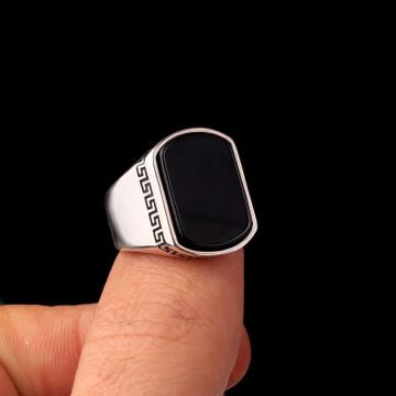 ONİX TAŞLI 925 AYAR GÜMÜŞ ERKEK YÜZÜK