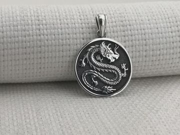 Ejderha Tasarımlı 925 Ayar Gümüş Kolye Ucu