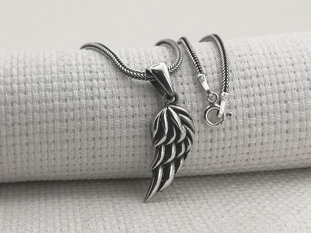 Kanat Tasarımlı 925 Ayar Gümüş Kolye