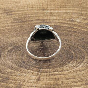 925 Ayar Gümüş Kurt Kafası Motifli Yüzük