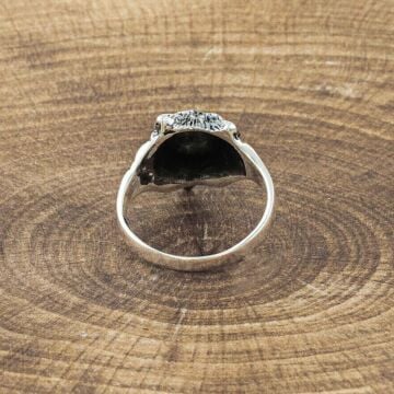 925 Ayar Gümüş Kurt Kafası Motifli Yüzük