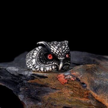 925 Ayar Gümüş Özel Tasarım Baykuş Model Yüzük