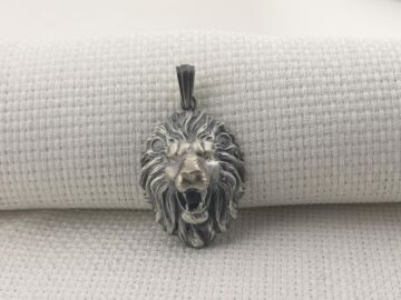 Kükreyen Aslan Üç Boyut Tasarımlı 925 Ayar Gümüş Kolye Ucu