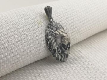 Kükreyen Aslan Üç Boyut Tasarımlı 925 Ayar Gümüş Kolye Ucu