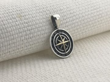 Pusula Tasarımlı 925 Ayar Gümüş Kolye