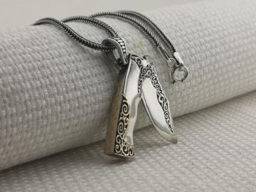 Avcı Çakı Bıçak Tasarımlı 925 Ayar Gümüş Kolye