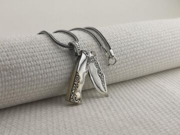Avcı Çakı Bıçak Tasarımlı 925 Ayar Gümüş Kolye