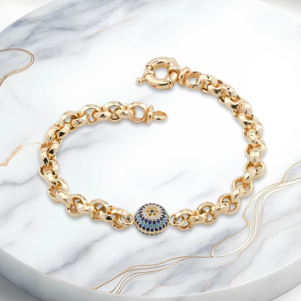 Nazarlı 925 Ayar Gümüş Hallow Bileklik