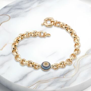 Nazarlı 925 Ayar Gümüş Hallow Bileklik