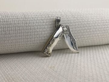 Avcı Çakı Bıçak Tasarımlı 925 Ayar Gümüş Kolye Ucu