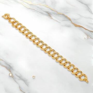 Samanyolu Model Altın Kaplama 925 Ayar Gümüş Hallow Bileklik